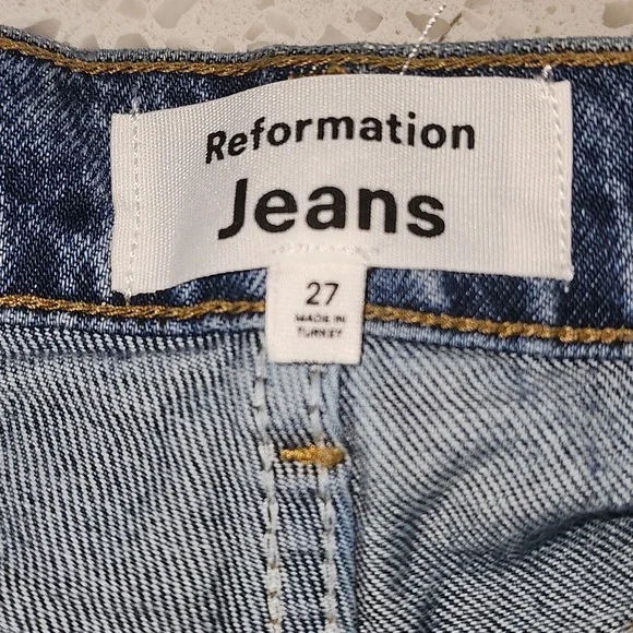 Reformation Jeans Charlie High Rise Embroidered Jean Shorts New With Tags - Picture 14 of 16